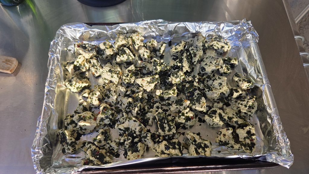 uncooked chimichurri tofu